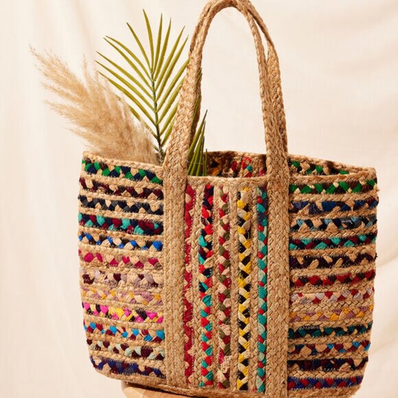 handmade Handbags - BRAND NEW  Indian Jute Bag Ethnic Handmade colorful Women Hand Bag Jute Purse